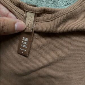 Skims soft lounge long slip dress in color “sienna”